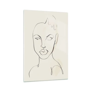Glastavla - Bild på glas - Sensualitetens kontur - 70x100 cm