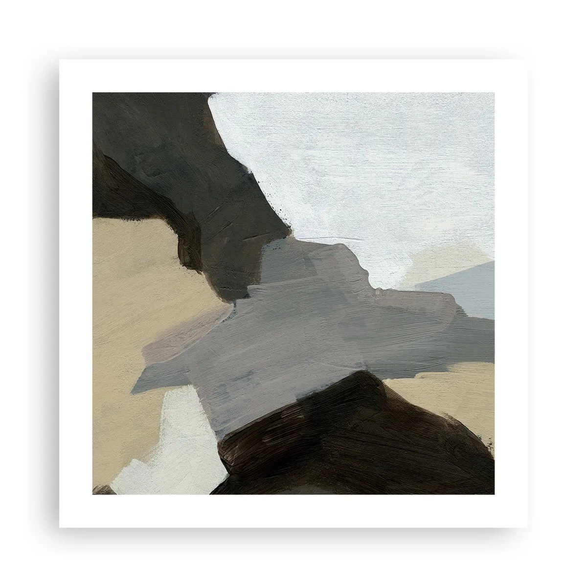 Affisch - Abstraktion: avgrening av det gråa - 50x50 cm