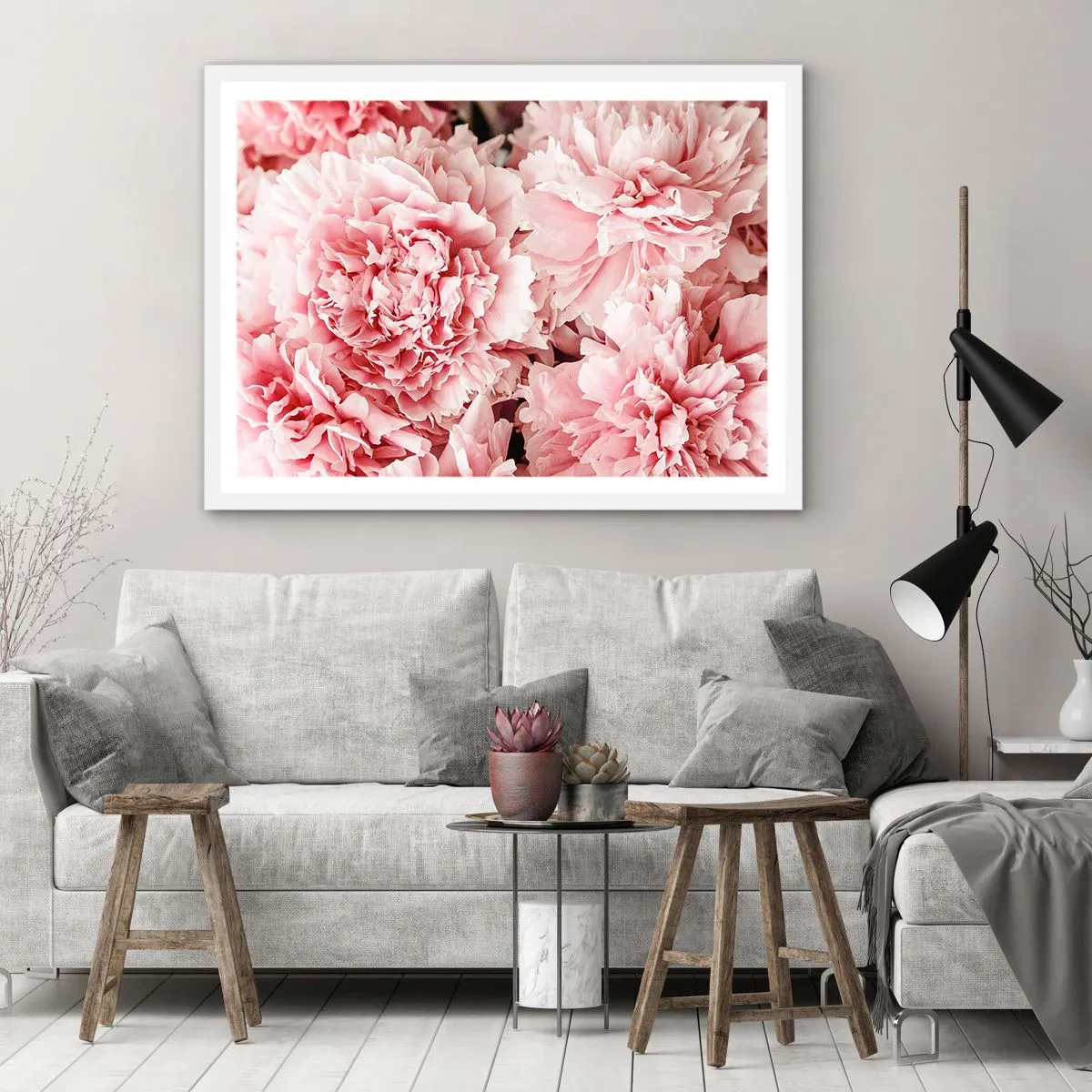 Affisch i vit ram - Rosa dröm - 50x40 cm