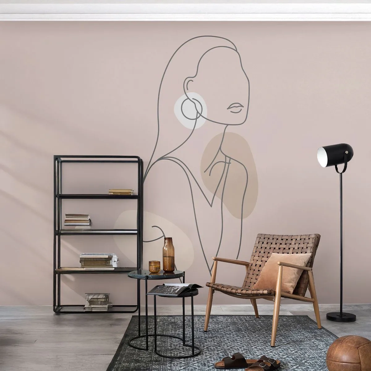 Fototapet Premium Canvas - Flickaktighetens ikon - Abstraktion, Kvinna, Grafik - 500x350 cm