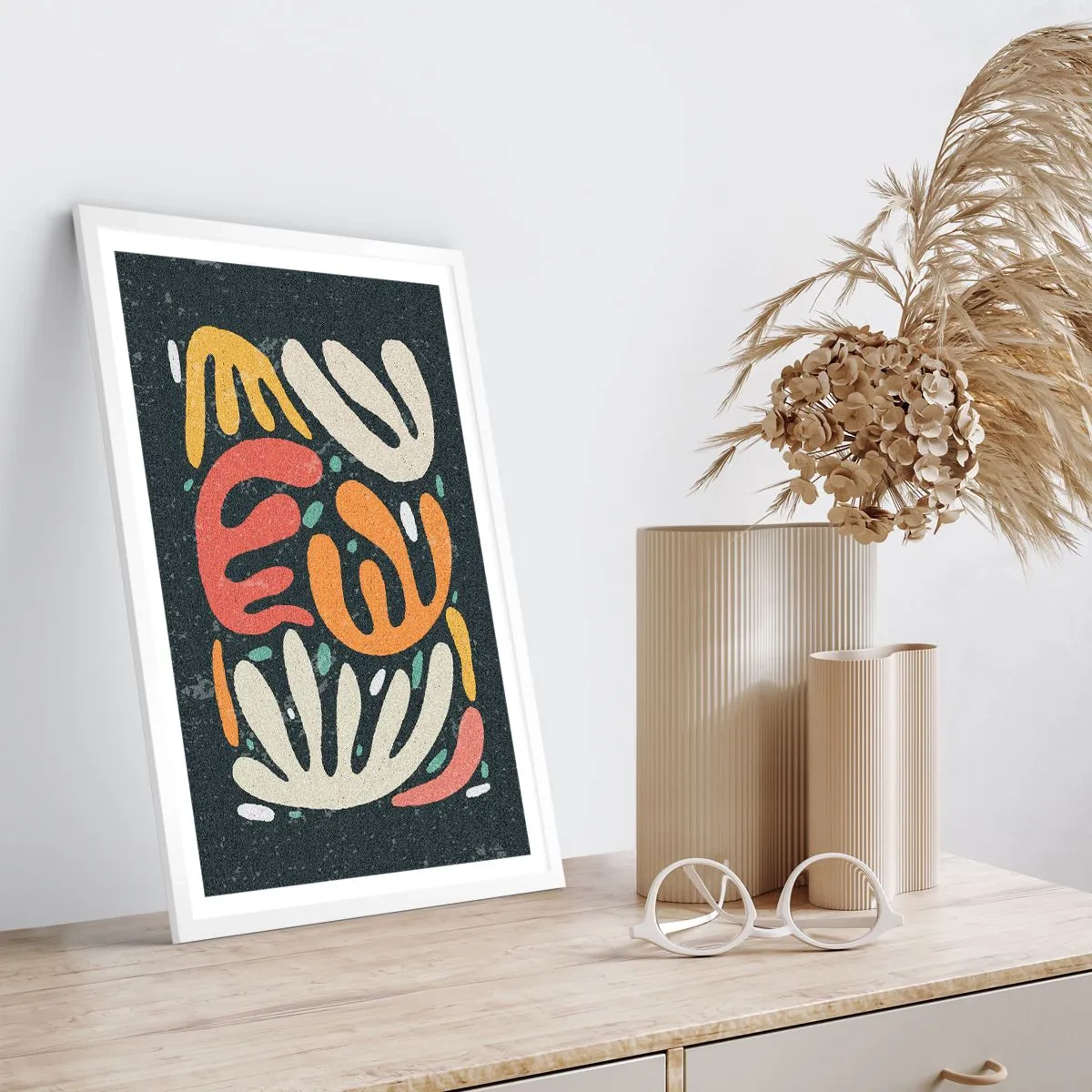 Affisch i vit ram - Komposition - Jag tar snart tag i dig  - 61x91 cm