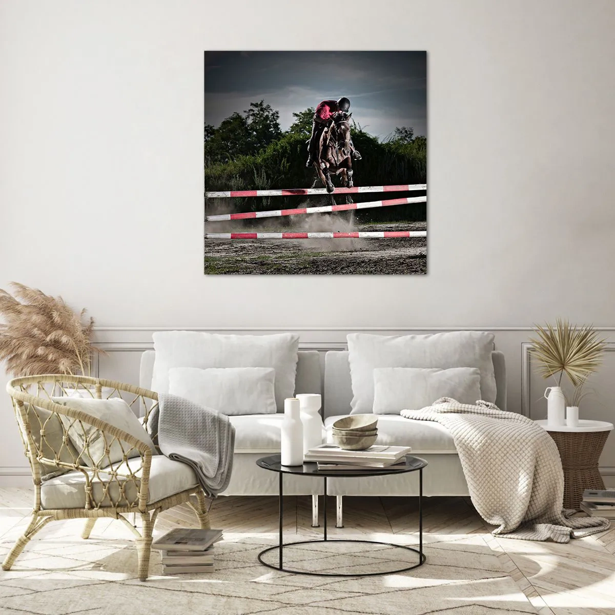 Glastavla - Bild på glas - Tillsammans mot seger - 70x70 cm