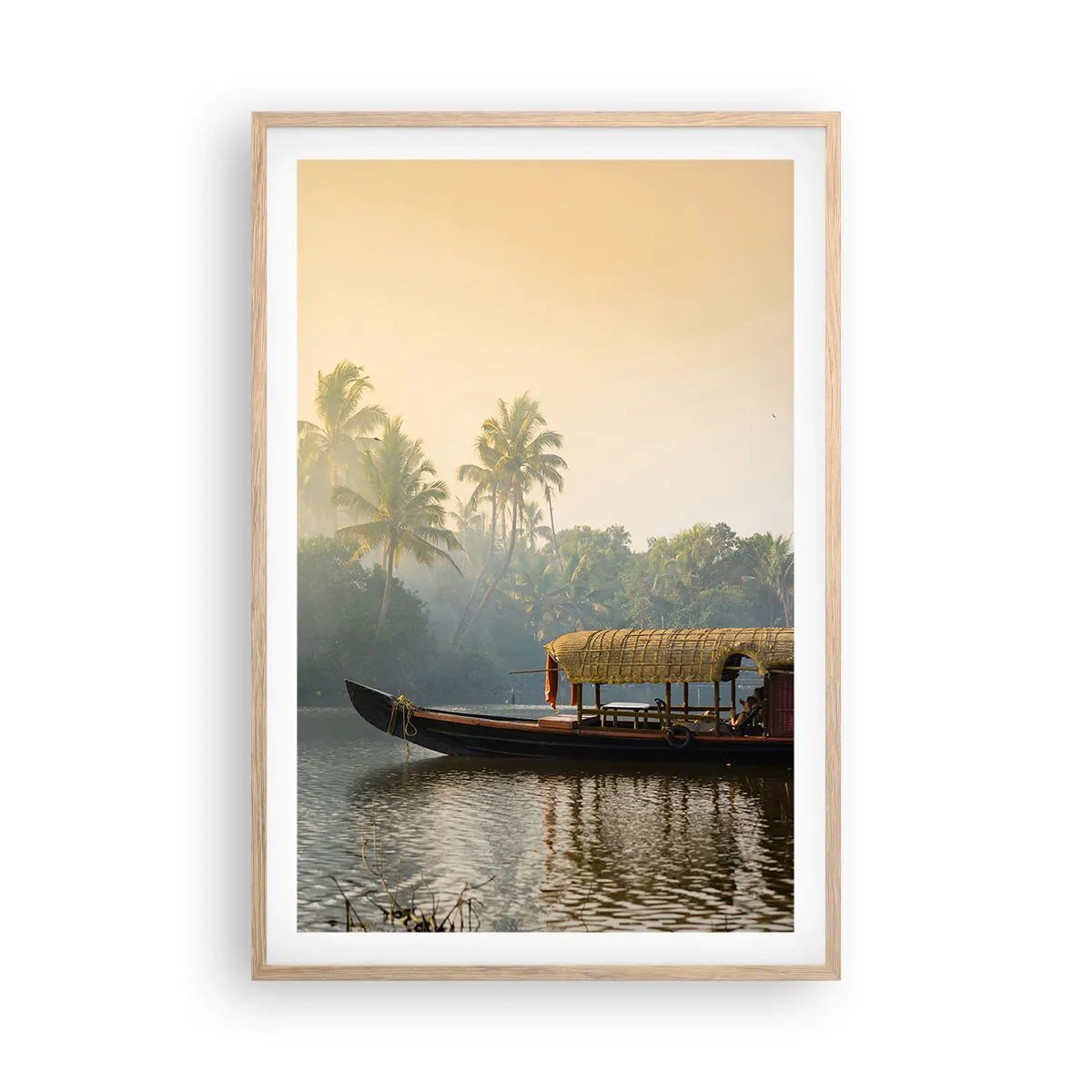 Affisch i ram av ljusek - Hus på floden - 61x91 cm