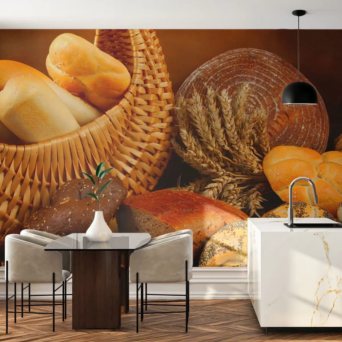 Fototapet Premium Sand - Vi kom undan igen - Gastronomi, Bröd, Bröd - 100x70 cm