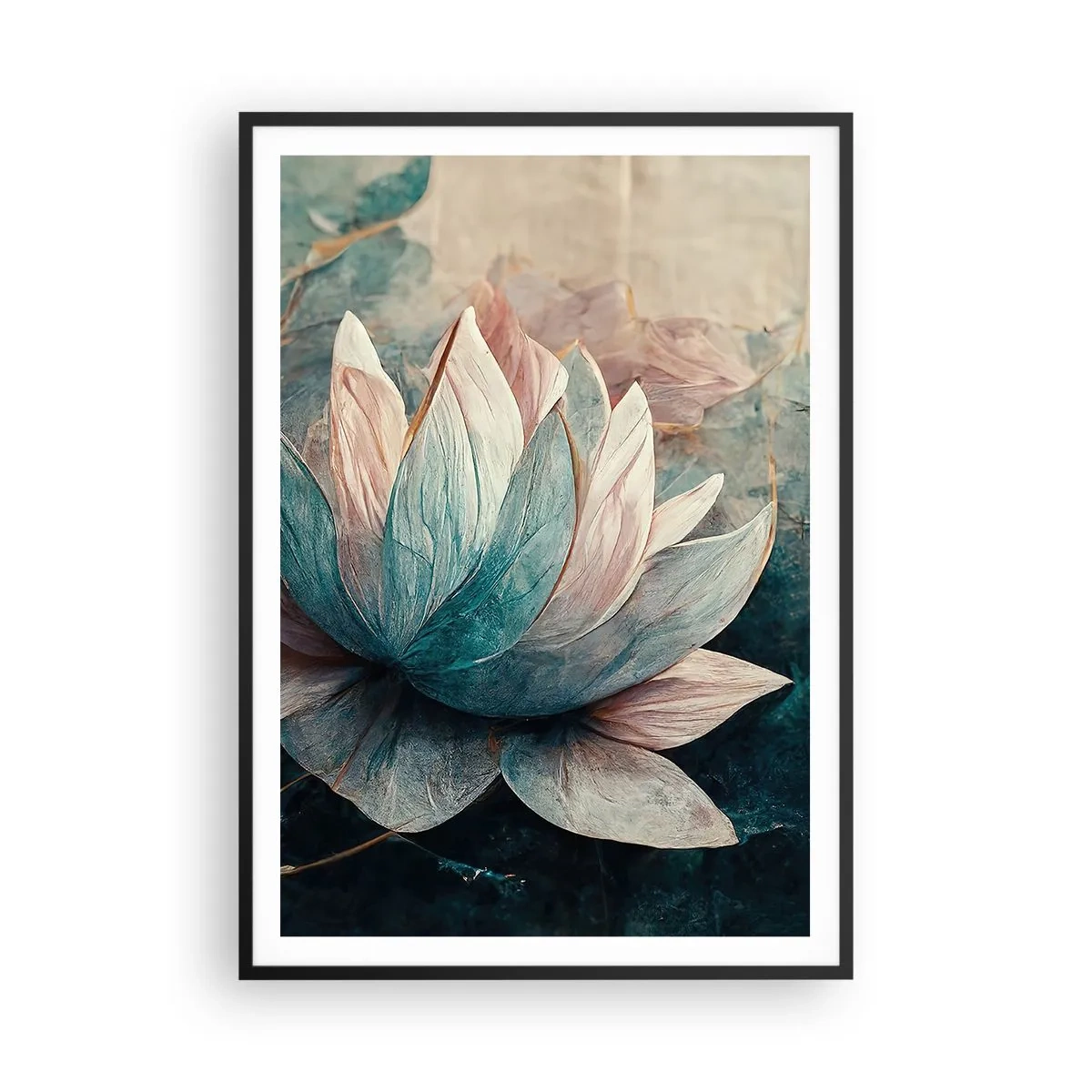 Affisch i svart ram - Stjärnor i en sjö - 70x100 cm