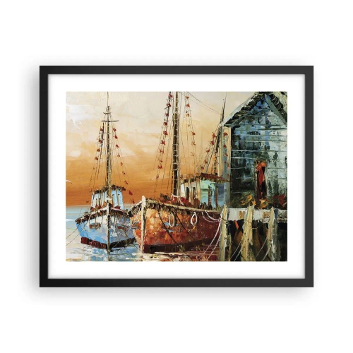 Affisch i svart ram - Lugn hemresa - 50x40 cm