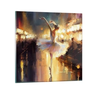 Glastavla - Bild på glas - Ett mirakel på gatan - 70x70 cm