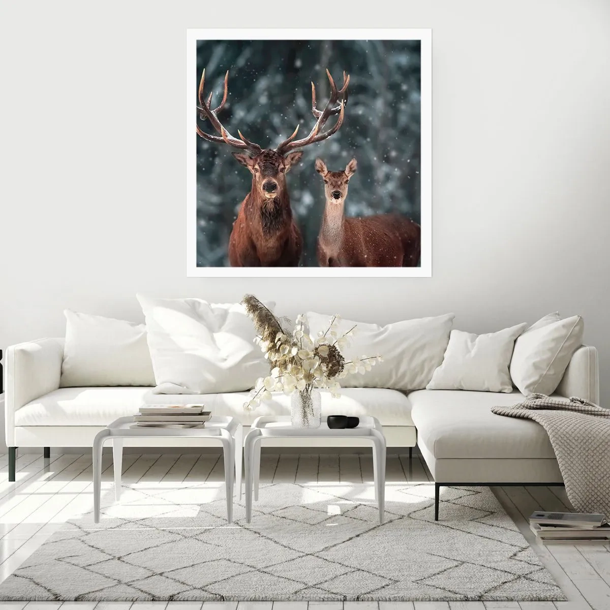 Affisch - Skogens herre med hustrun - 40x40 cm