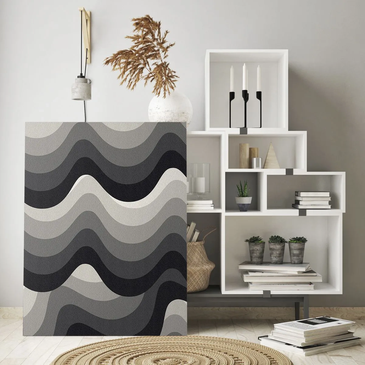 Glastavla - Bild på glas - Våg efter våg - 80x120 cm