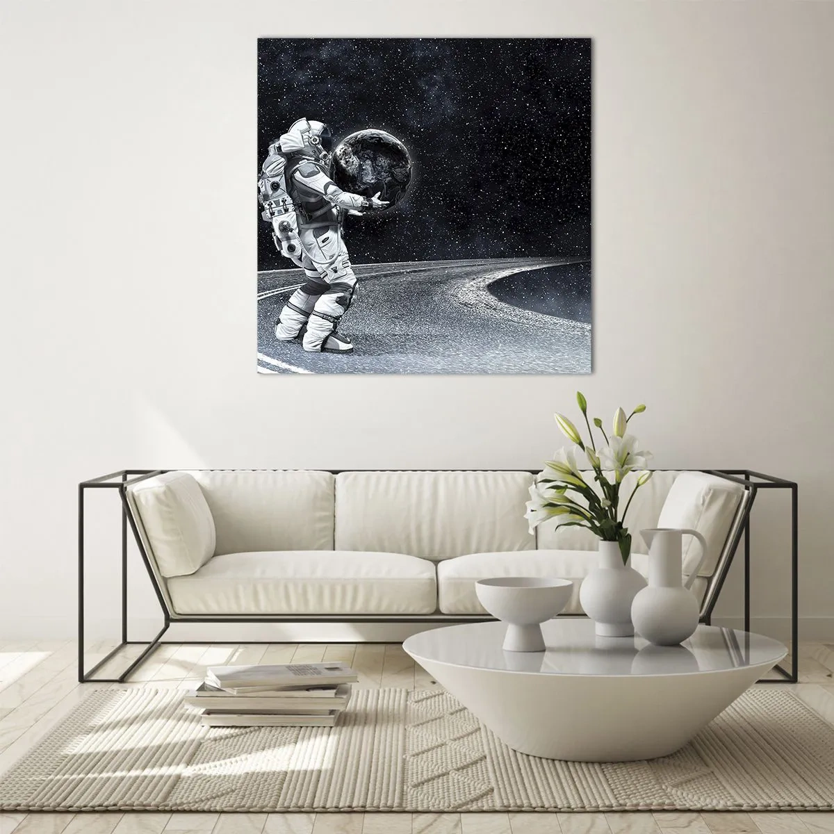 Glastavla - Bild på glas - På Vintergatan - 50x50 cm