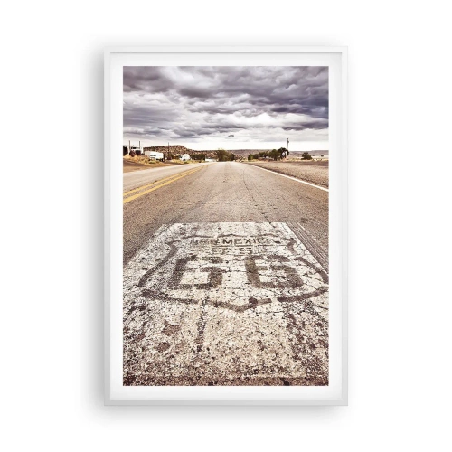 Affisch i vit ram - Mother Road - amerikanska legenden - 61x91 cm