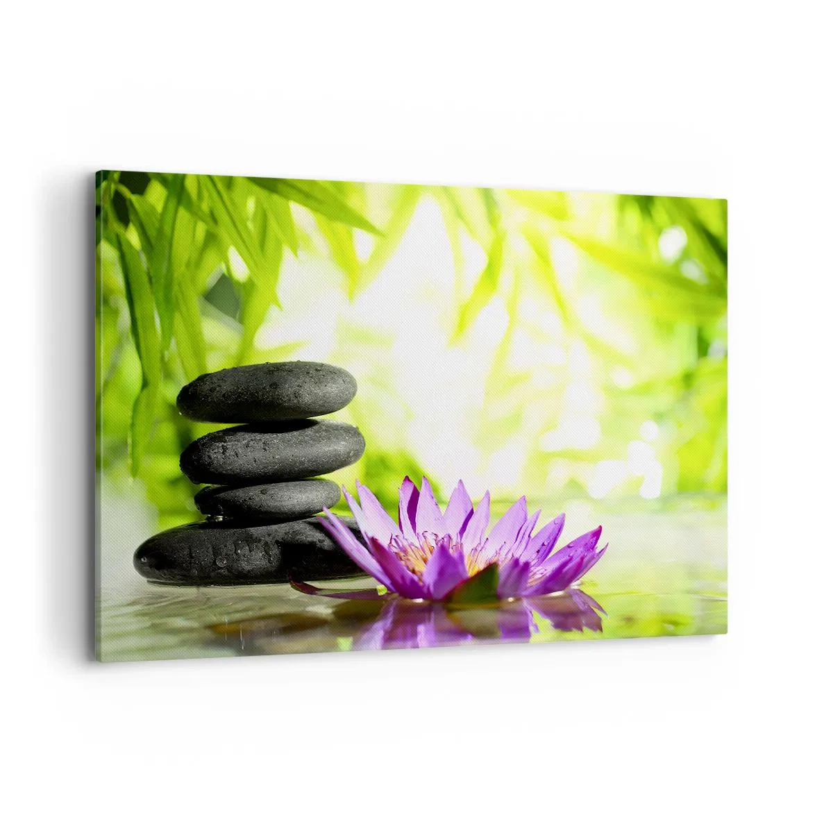 Canvastavla - Bild på duk - I en bambushage - 100x70 cm