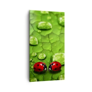 Canvastavla - Bild på duk - Ett möte i det gröna - 55x100 cm