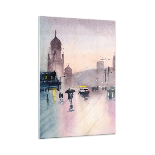 Glastavla - Bild på glas - I regnig dimma - 50x70 cm