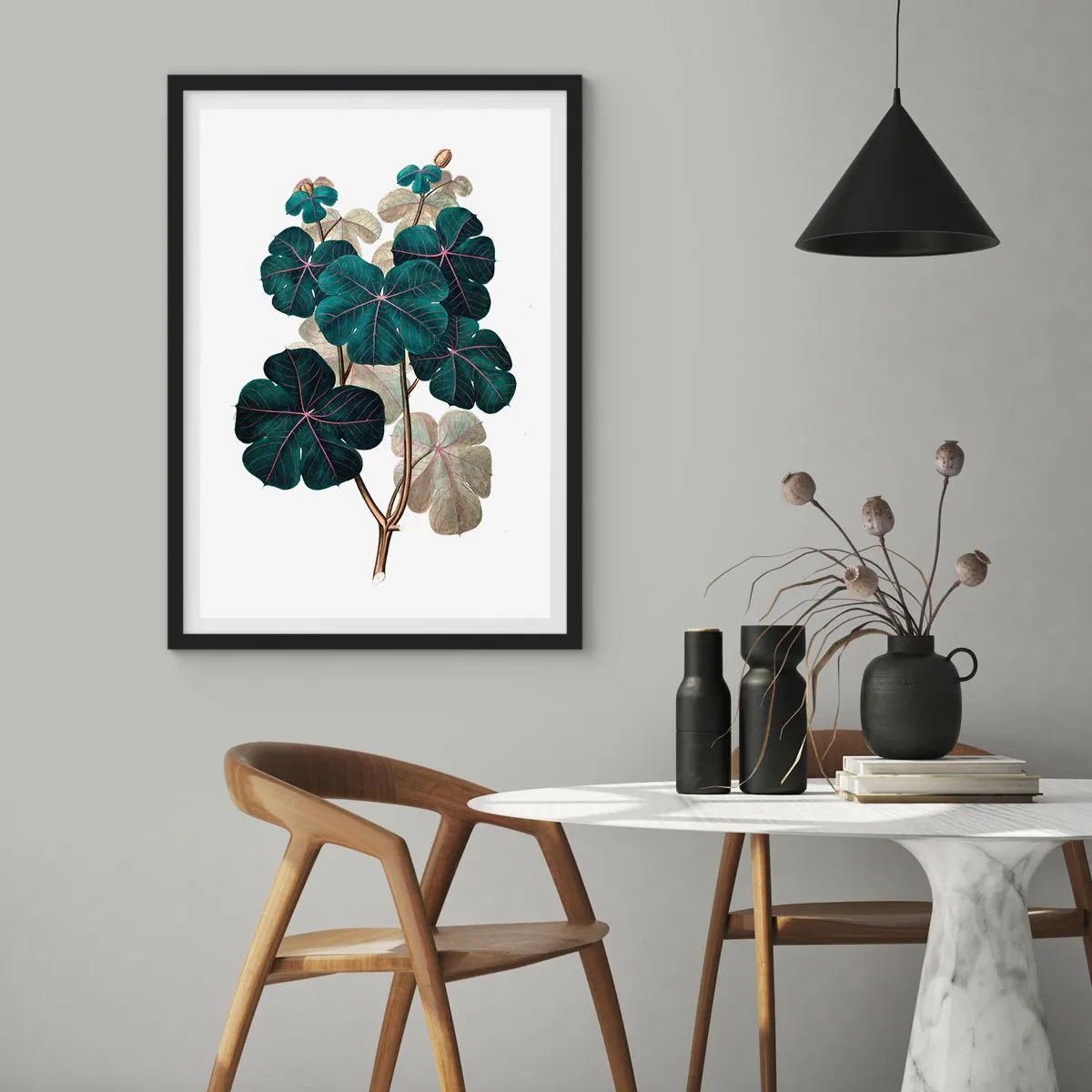 Affisch i svart ram - Från ett gammalt herbarium - 30x40 cm