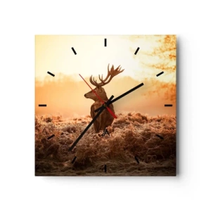 Väggklocka - Klocka på glas - Herre på godset - 40x40 cm