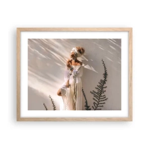 Affisch i ram av ljusek - Solen och flickan - 50x40 cm