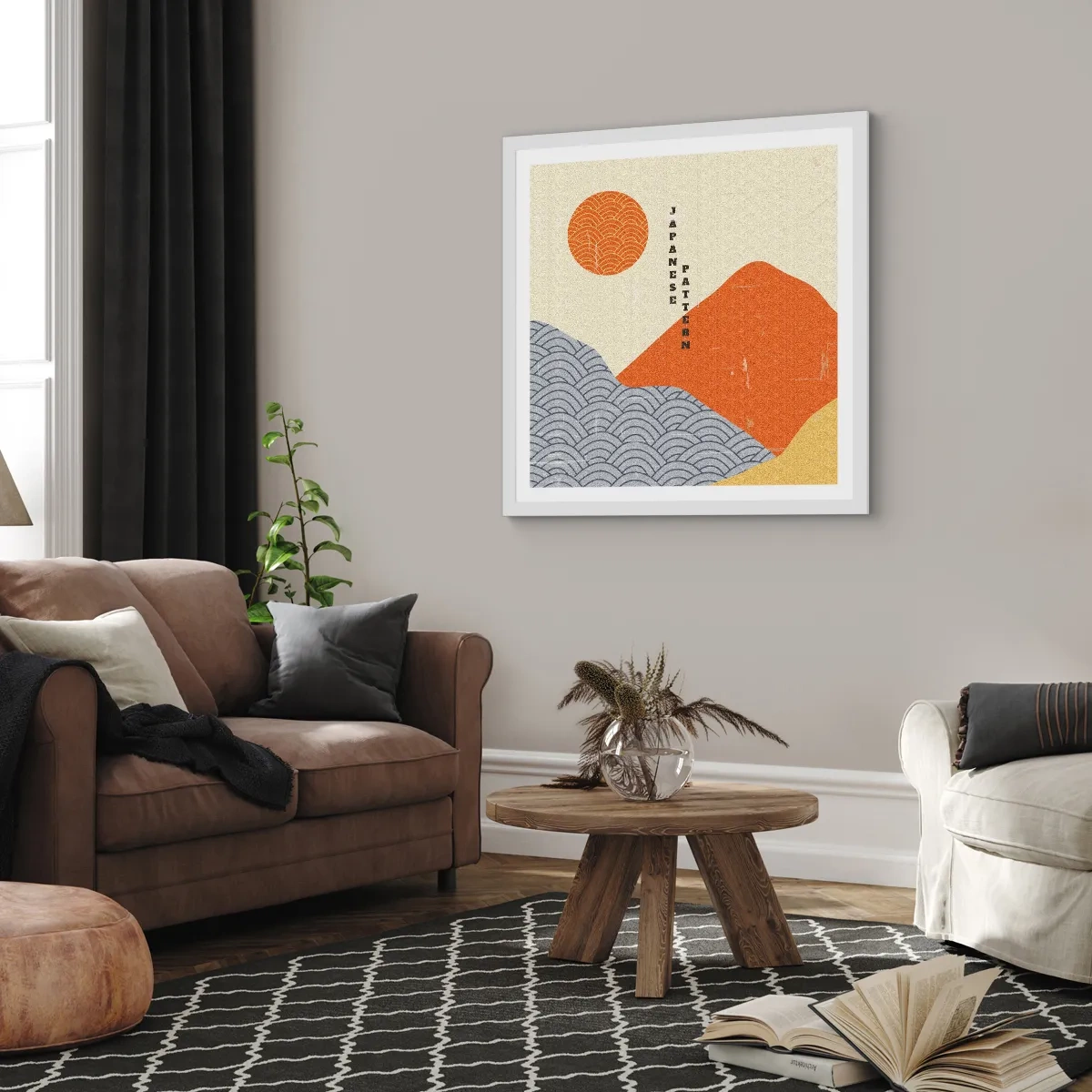 Affisch i vit ram - I den japanska andan - 50x50 cm