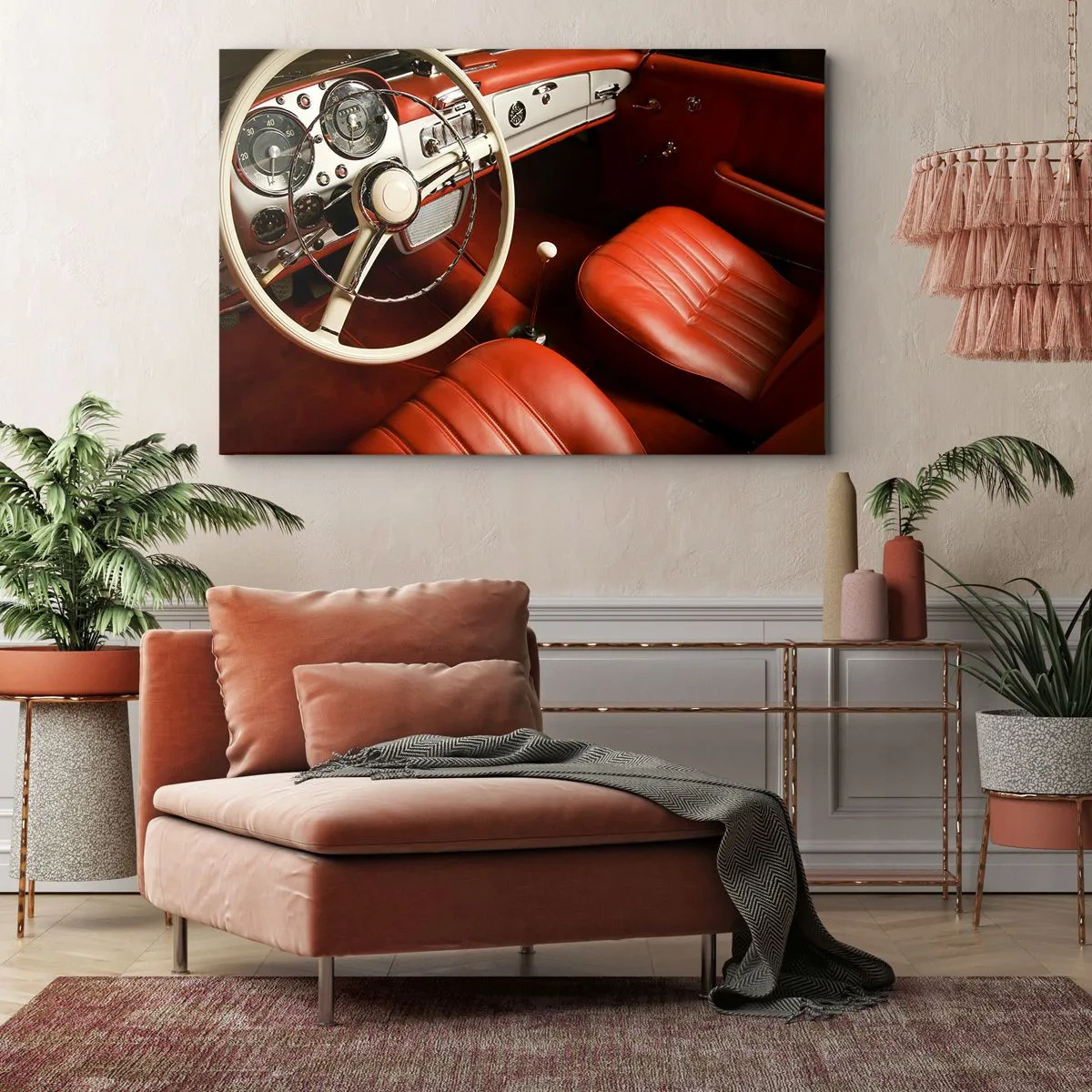 Canvastavla - Bild på duk - Lyx i vintage stil - 100x70 cm