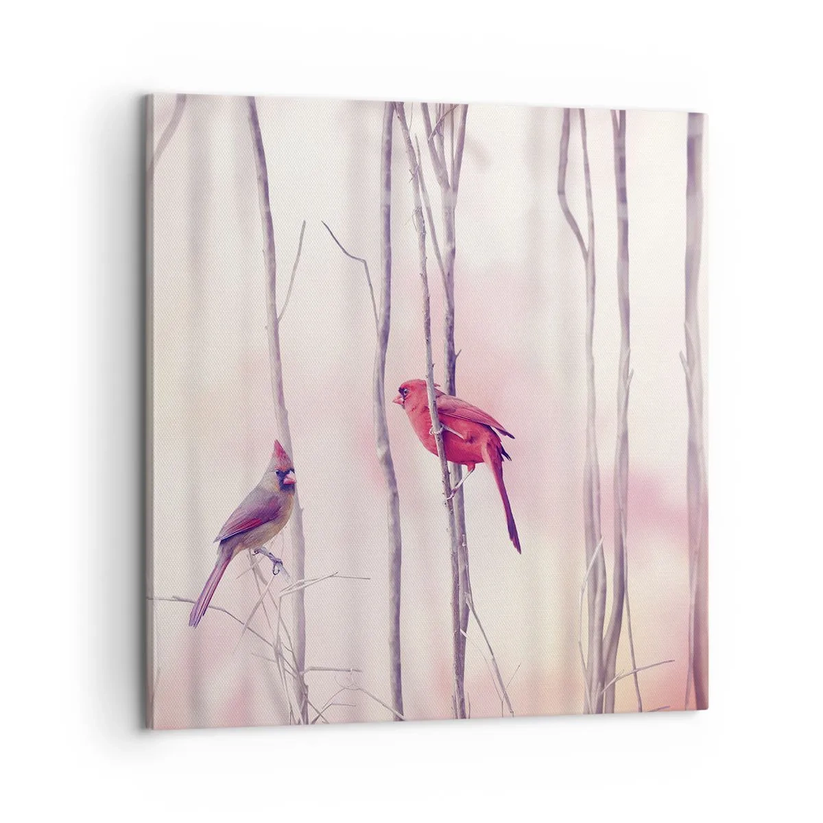 Canvastavla - Bild på duk - Rosa skogens saga - 60x60 cm