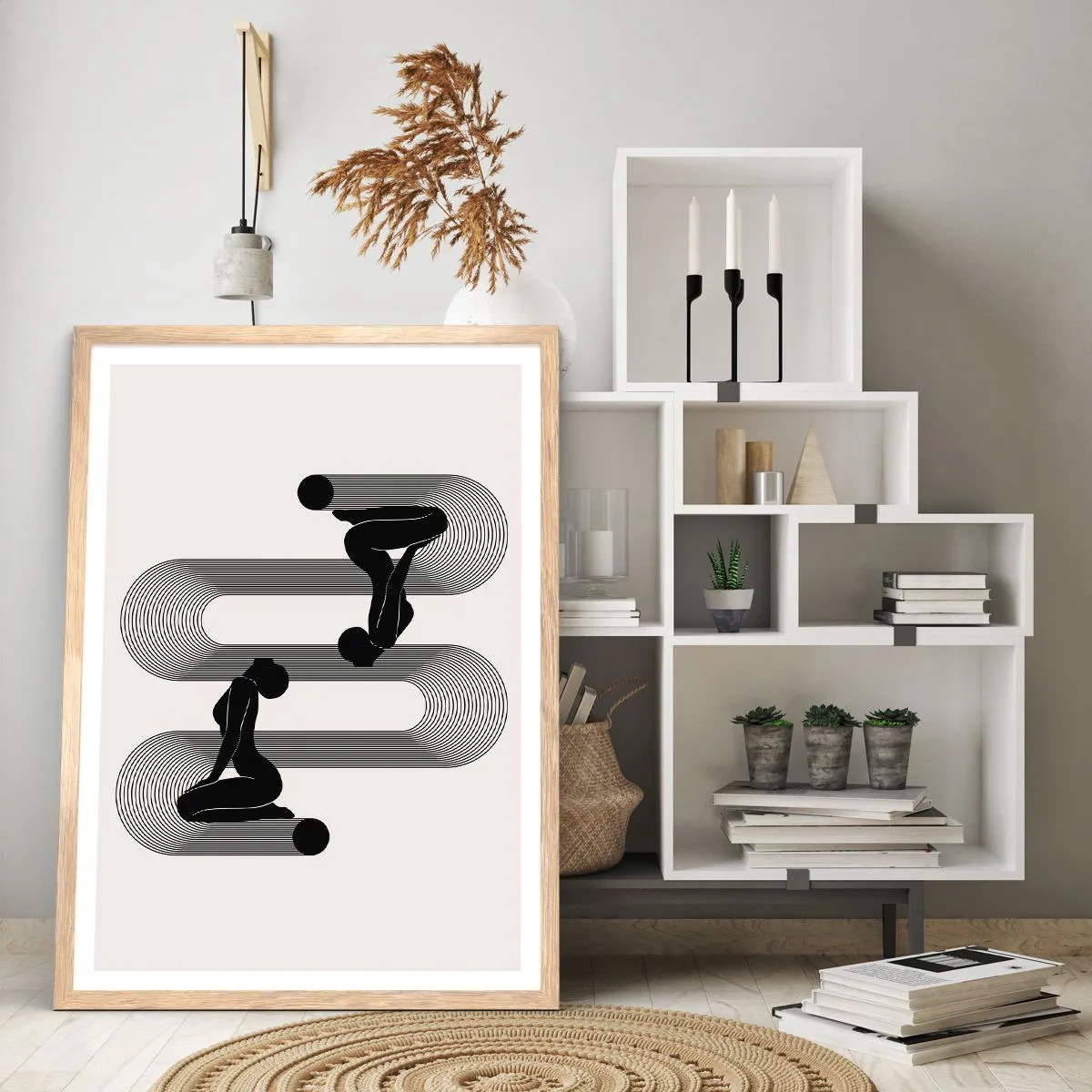 Affisch i ram av ljusek - Sensuell symmetri - 61x91 cm