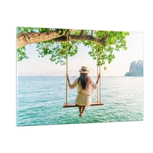 Glastavla - Bild på glas - Livet är vackert - 120x80 cm