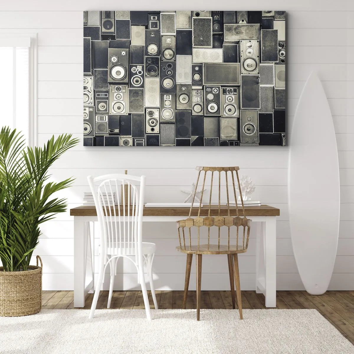 Canvastavla - Bild på duk - Högtalarkollektion i retrostil - 70x50cm - Allt väl - Modern väggdekoration för vardagsrum och sovrum ARTTOR