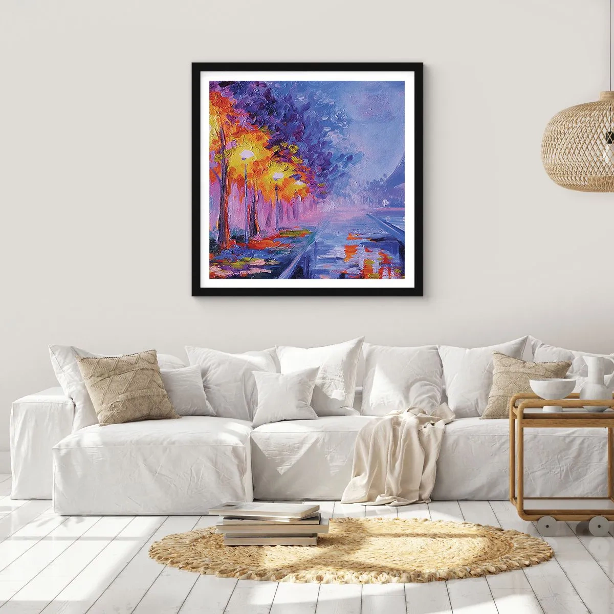Affisch i svart ram - Drömpromenad - 50x50 cm