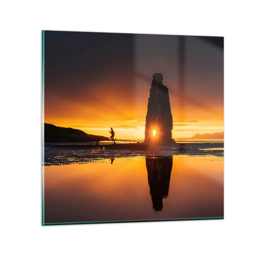 Glastavla - Bild på glas - Bara du och naturen - 70x70 cm