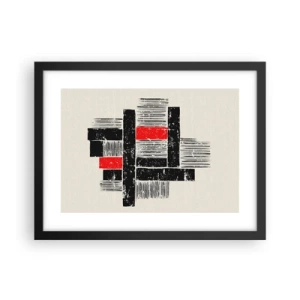Affisch i svart ram - Rött och svart - 40x30 cm
