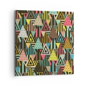 Canvastavla - Bild på duk - Trianglar - 70x70 cm