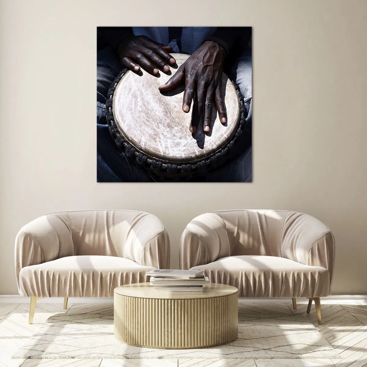 Glastavla - Bild på glas - Lev efter din rytm - 60x60 cm