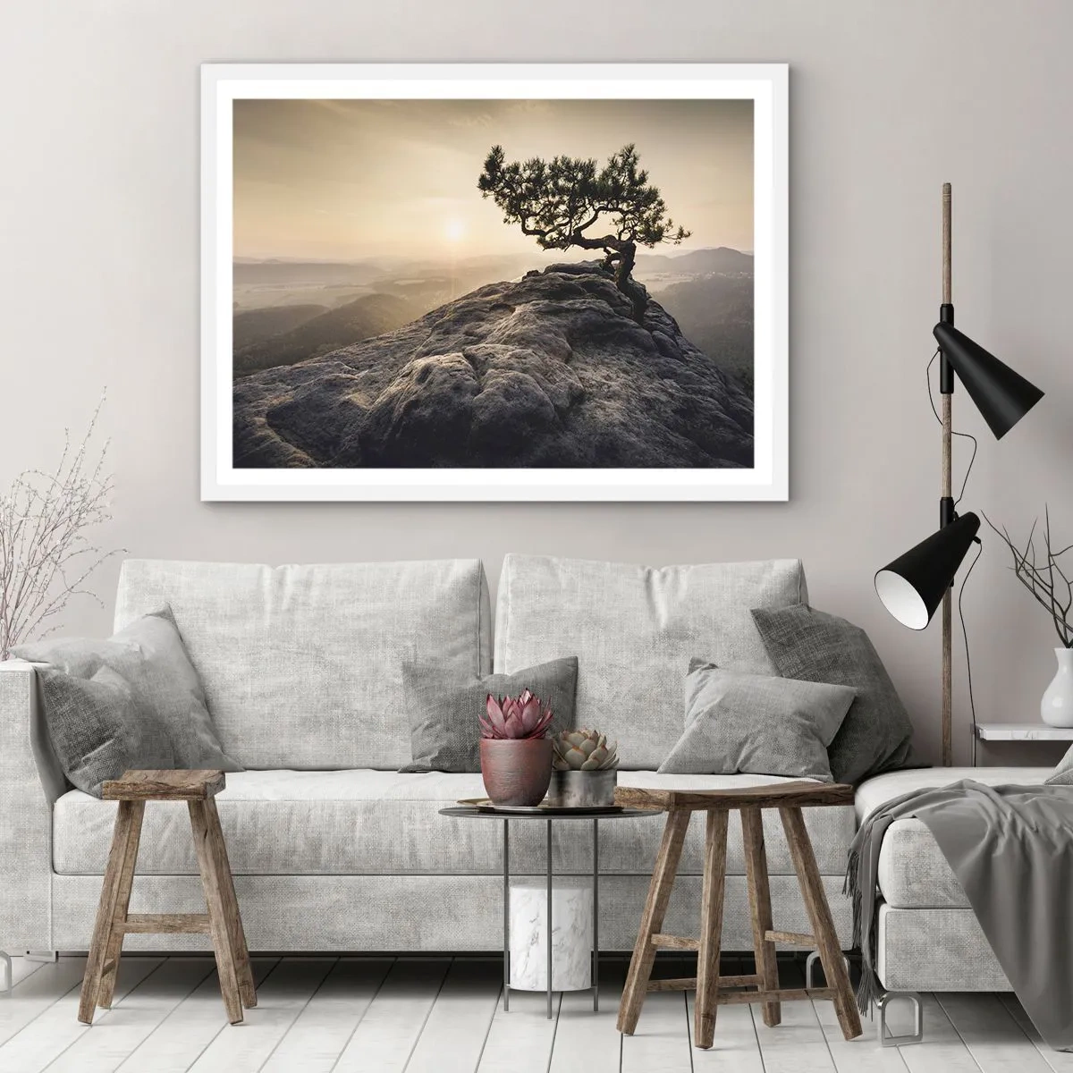 Affisch i vit ram - Livet vinner alltid - 50x40 cm