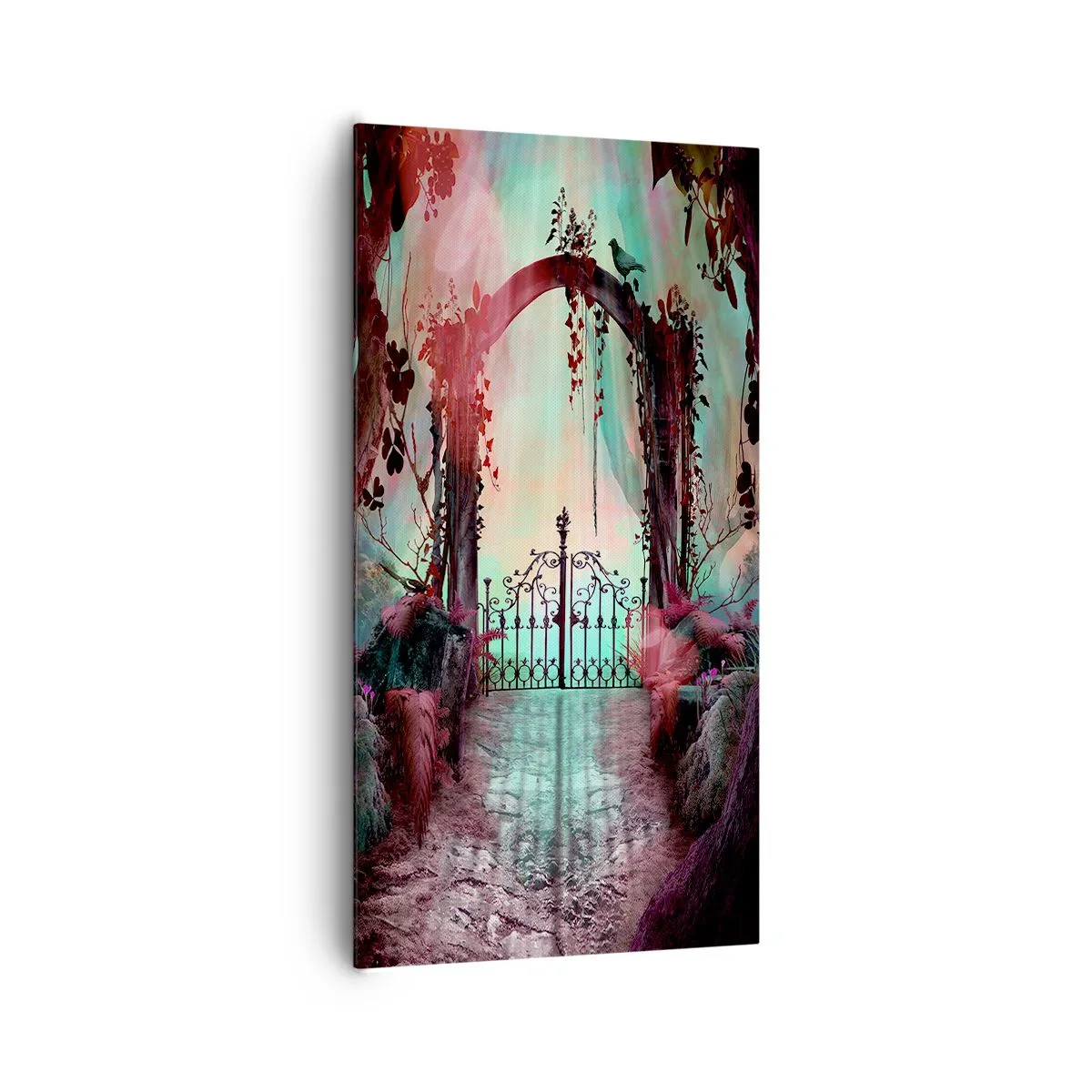 Canvastavla - Bild på duk - Hemlighetsfull trädgård - 65x120 cm