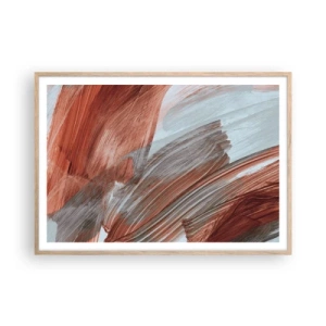 Affisch i ram av ljusek - Höst- och blåsig abstraktion - 100x70 cm