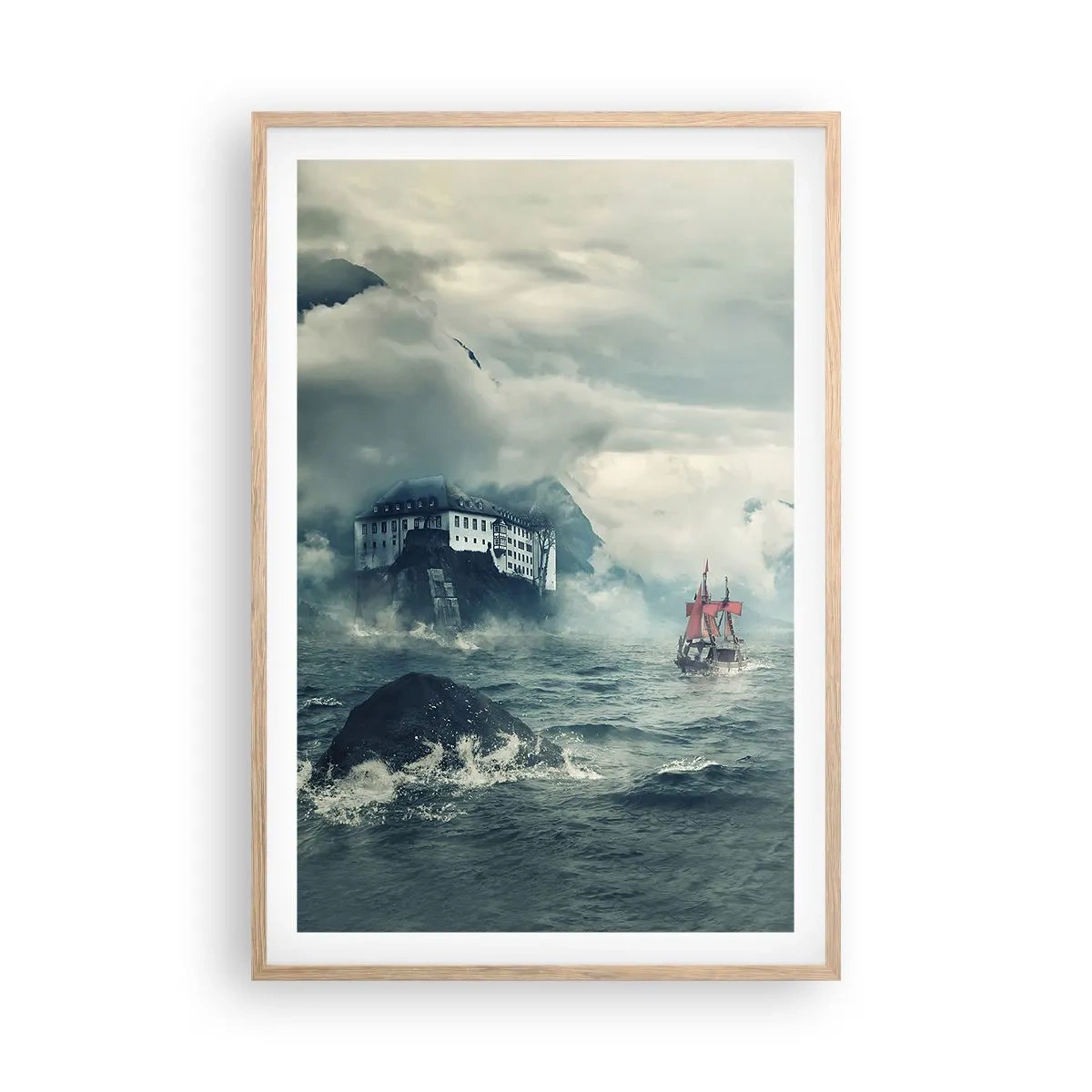 Affisch i ram av ljusek - På magiska vatten - 61x91 cm