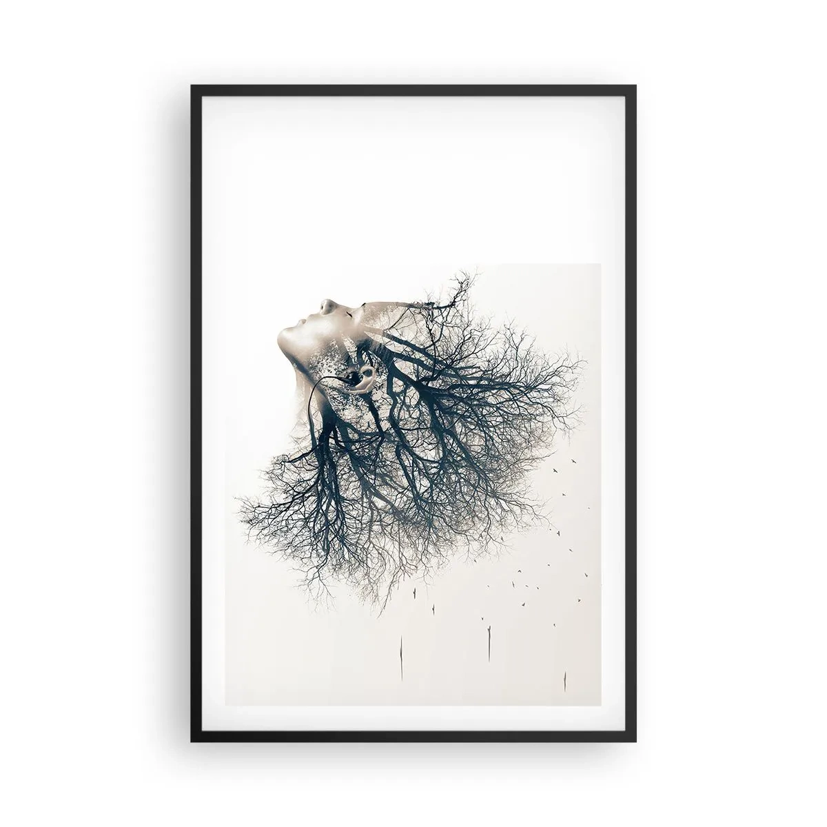 Affisch i svart ram - Lyssnar på trädens viskningar - 61x91 cm