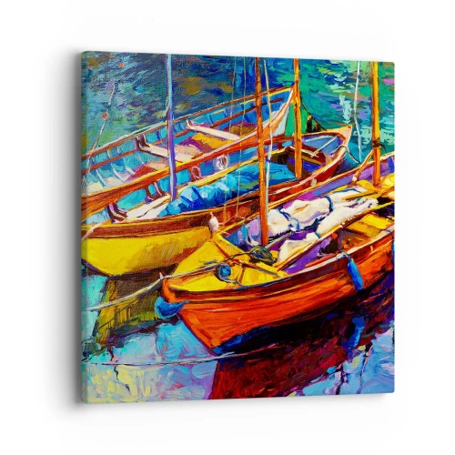 Canvastavla - Bild på duk - På ett färgtjockt vatten - 40x40 cm