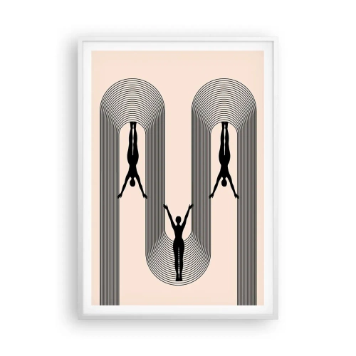 Affisch i vit ram - Upp och ner - 70x100 cm