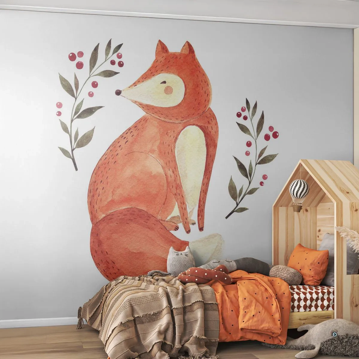 Självhäftande Fototapet Deluxe Sticker - Liten rödhårig - För barn, Räv, Saga - 250x175 cm