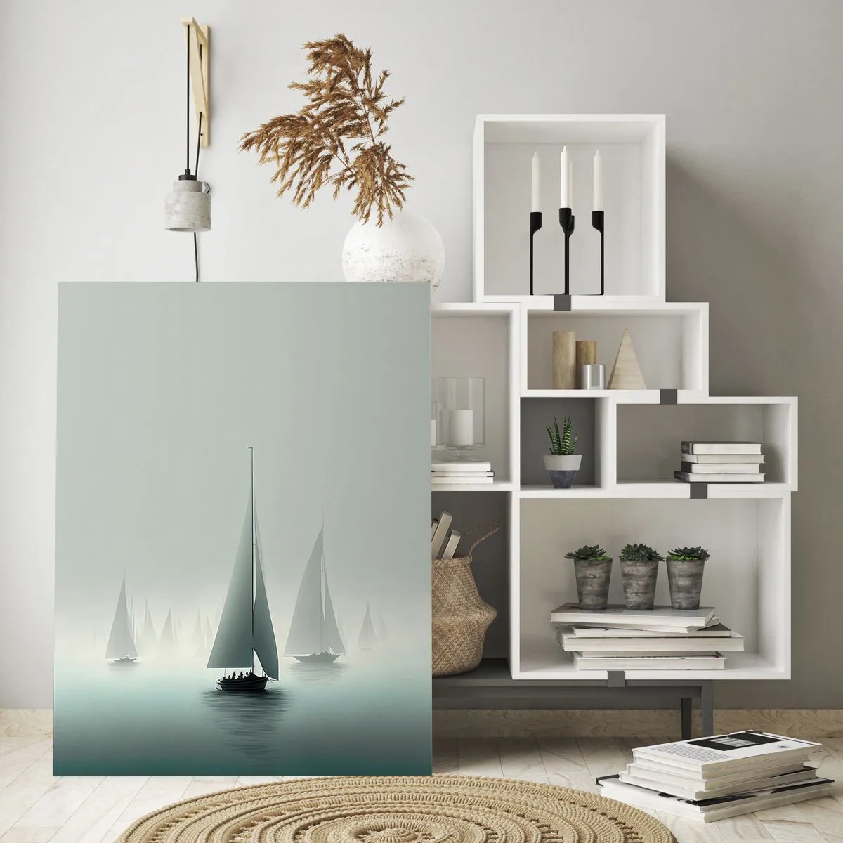 Glastavla - Bild på glas - Byggd av dimma - 50x70 cm