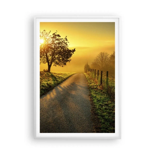 Affisch i vit ram - Honungfärgad eftermiddag - 70x100 cm