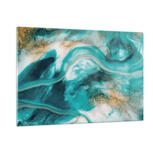 Glastavla - Bild på glas - Guldflod - 120x80 cm
