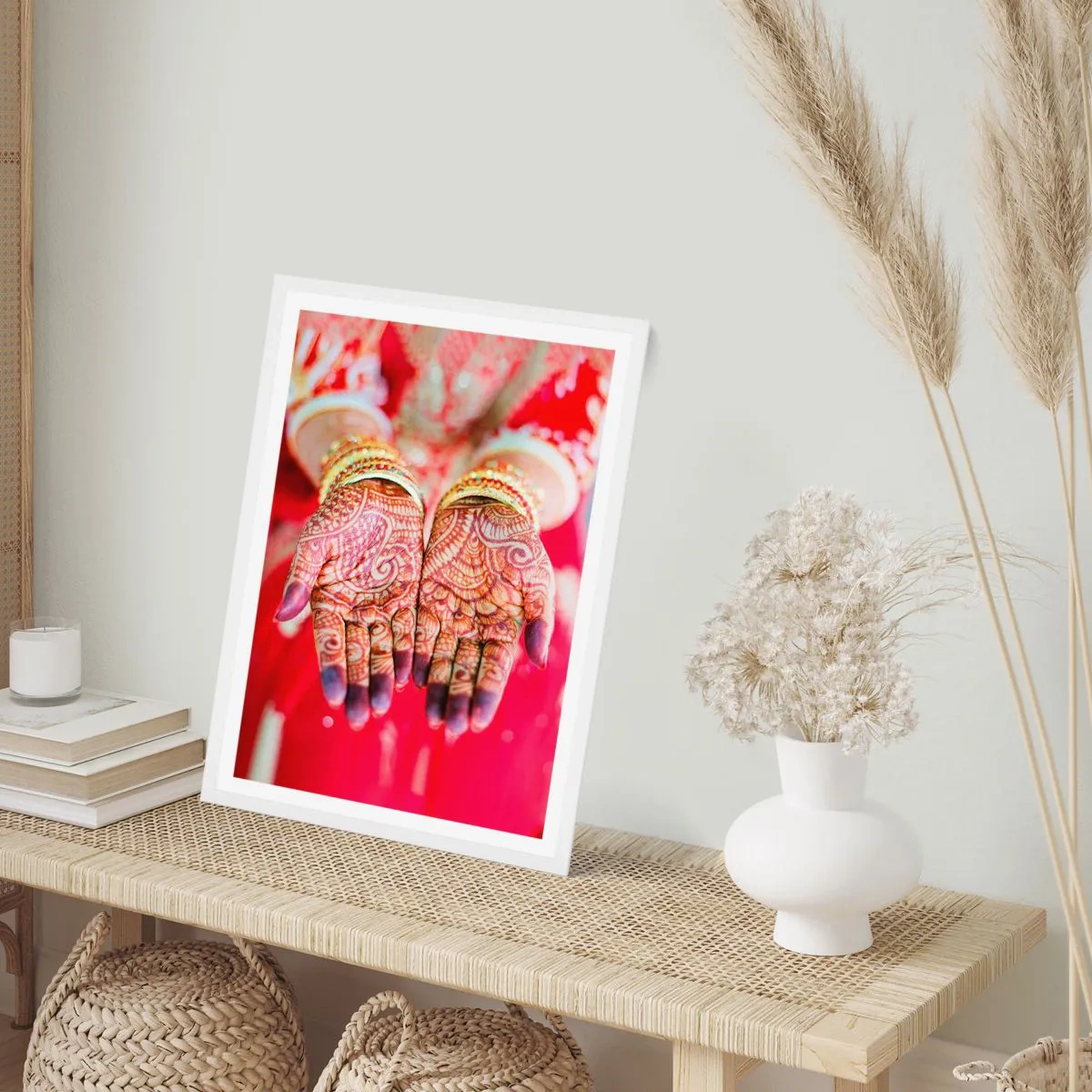 Affisch i vit ram - Redo att fånga lyckan - 50x70 cm