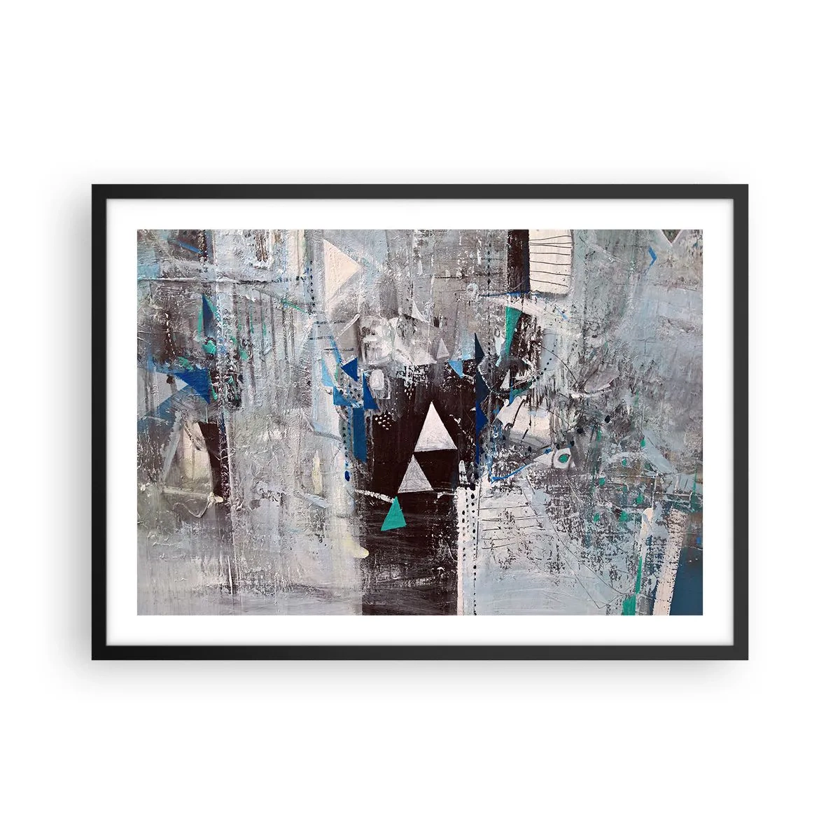 Affisch i svart ram - Trianglarnas överordnade ordning - 70x50 cm