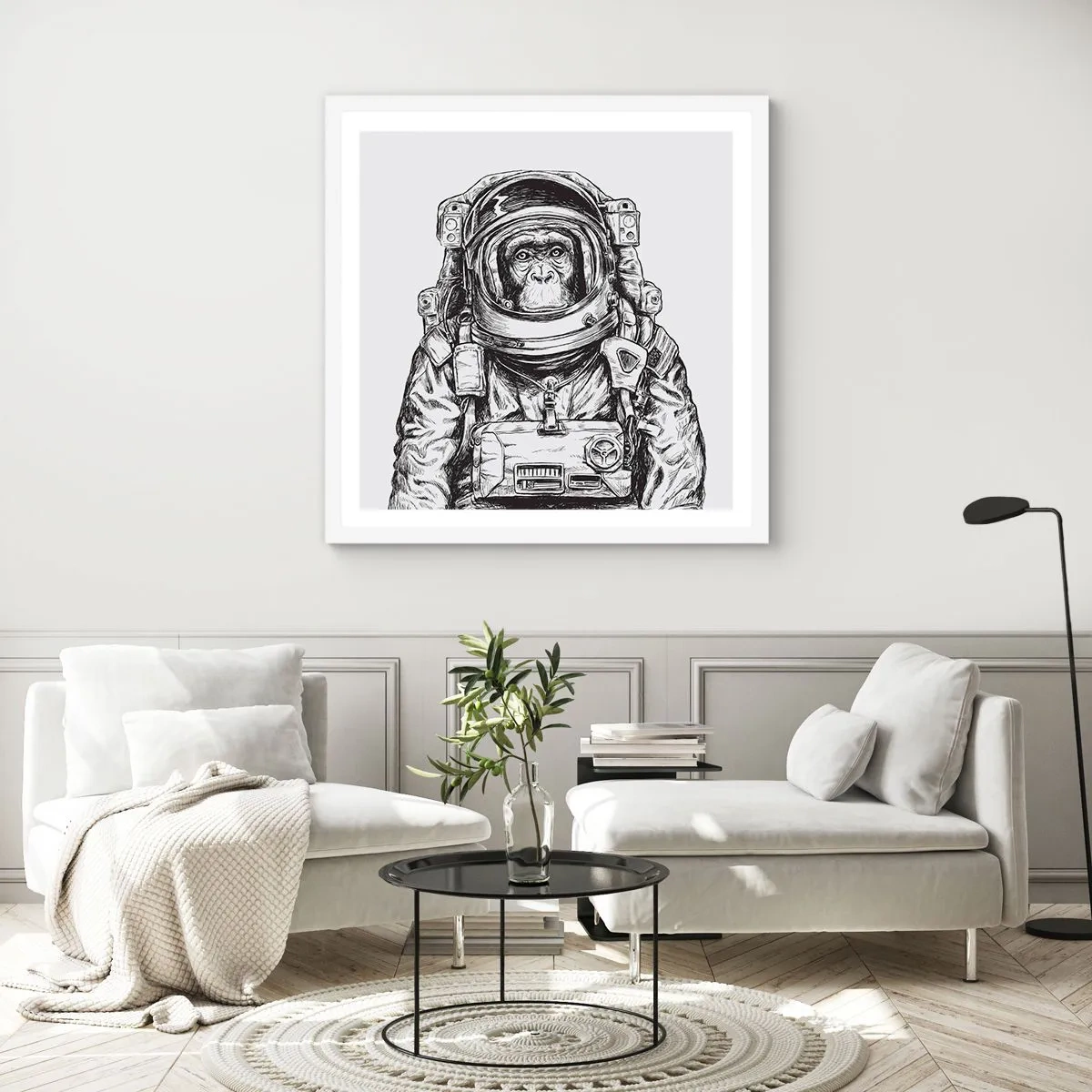 Affisch i vit ram - Alternativ evolution - 60x60 cm