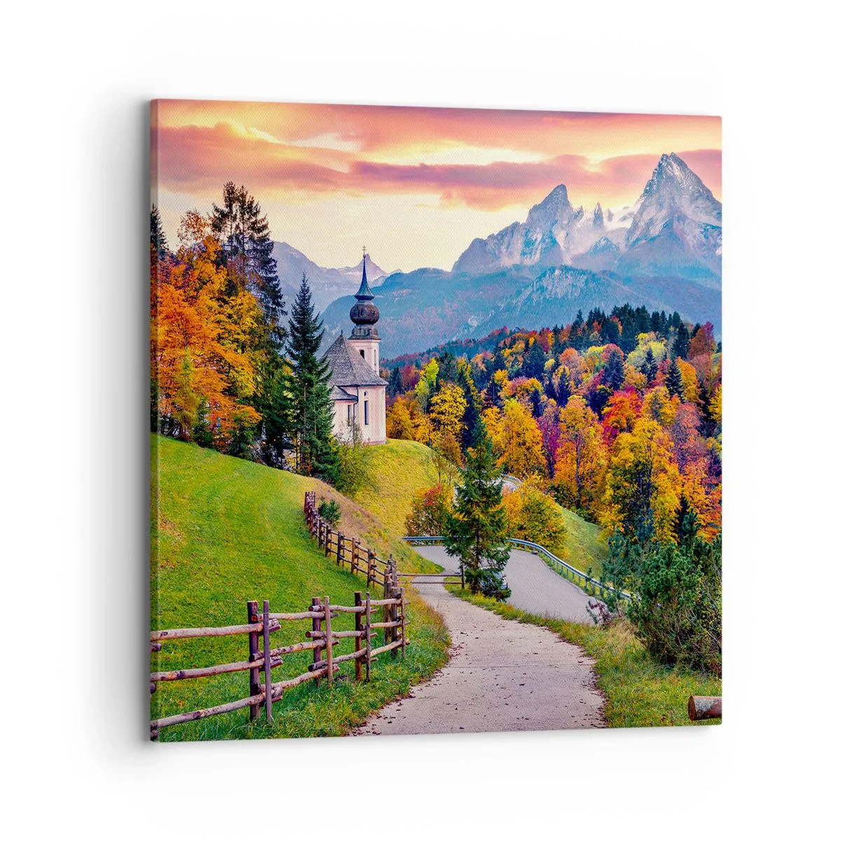 Canvastavla - Bild på duk - Landskap som en målning - 70x70 cm