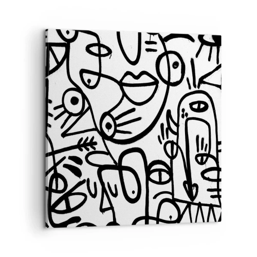 Canvastavla - Bild på duk - Ansikten och hägringar - 60x60 cm
