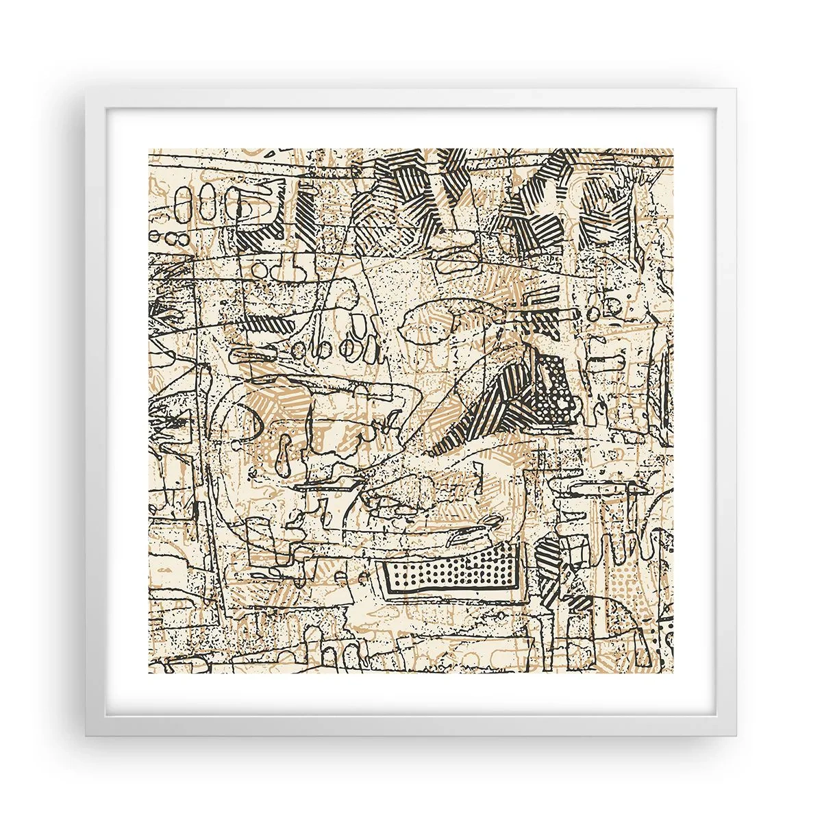 Affisch i vit ram - Väntar på avkodning - 50x50 cm