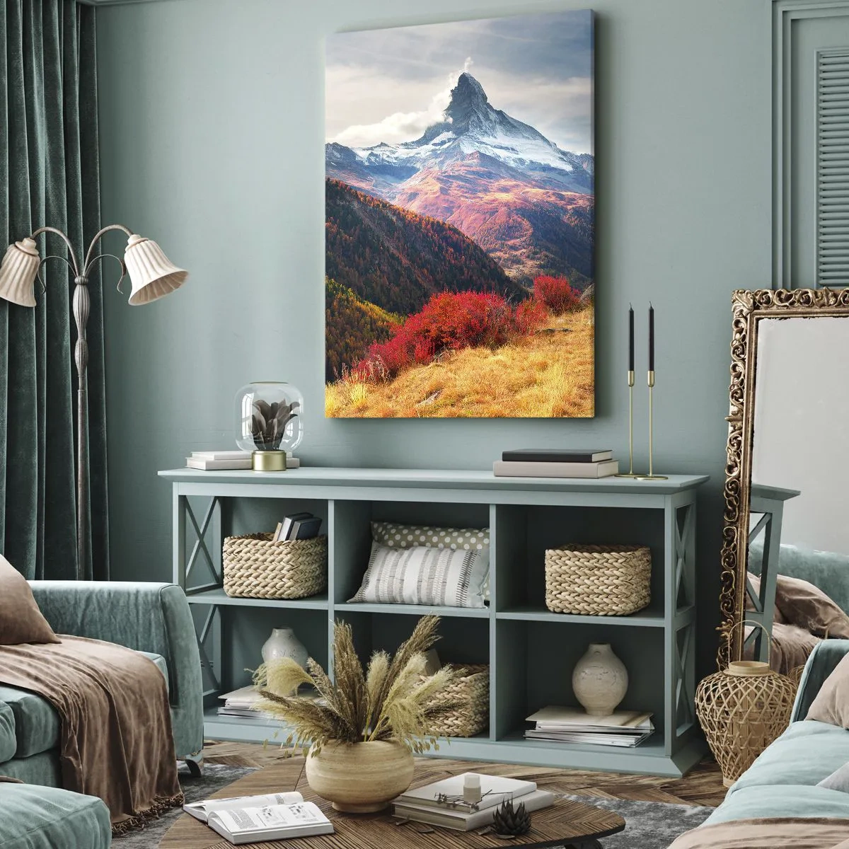 Canvastavla - Bild på duk - Alpin höst - 50x70 cm